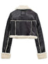 'Josselyn' Faux Fur Cropped Leather Jacket - Celes Fashion